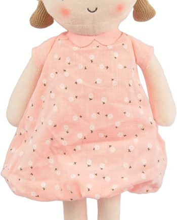 Toys, Soft Plush Light Pink Blue  for Girl, 15" My First  Doll,  Embroidered Face, Safe for All Ages