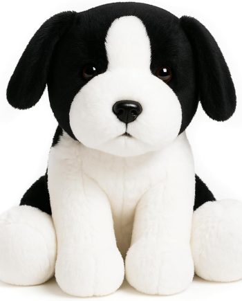 Sheepdog Border Collie Stuffed Animals Black and White Dog Puppy Plush Toys for Kids Boys Girls Baby Birthday Easter