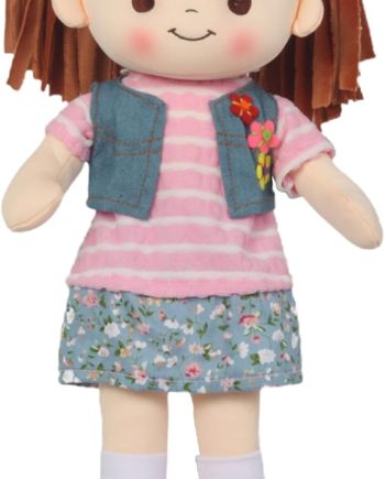 Toys, 16" Little Sweet Hearts Interactive Soft Plush  Doll, Embroidered FACE & Removable Clothes, Educational Doll,  First Doll for Kids , Floral