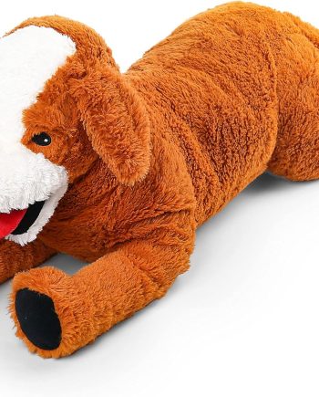 Dog Stuffed Animal, 26 inch Large Golden Retriever Plush Toy, Brown, Cute Plushies Gifts, Easter Decorations